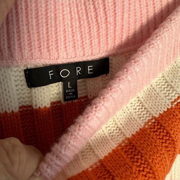 NEW Pink Orange Knit Midi Sweater Skirt Boho Indie Retro Stripe Pencil Y2K - Picture 4 of 6